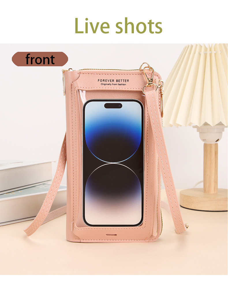 207g Weight Zipper Closure Type Single Shoulder Strap Strap Type Phone Wallets Bags Type Casual, Daily Occasion PVC Material Solid Color Pattern All Seasons Season Unisex Gender Vintage Style, Classic Style Style Square Shape Small Size Unisex Solid Color PVC Zipper Phone Wallets 8