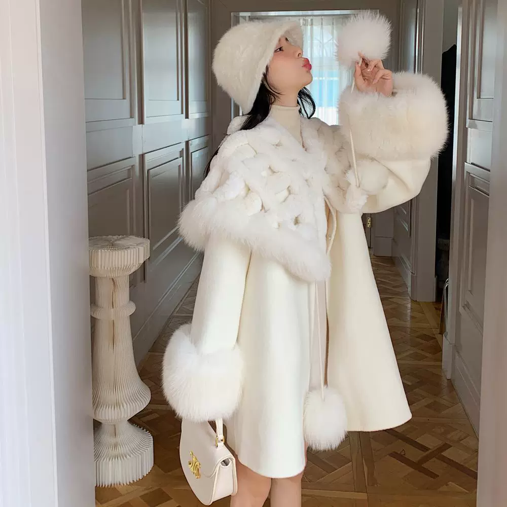 Double-sided cloak, cashmere trench coat