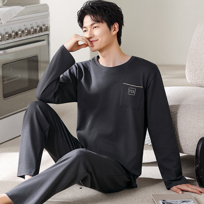 Y72009 순면 남성용 라운드넥 긴소매