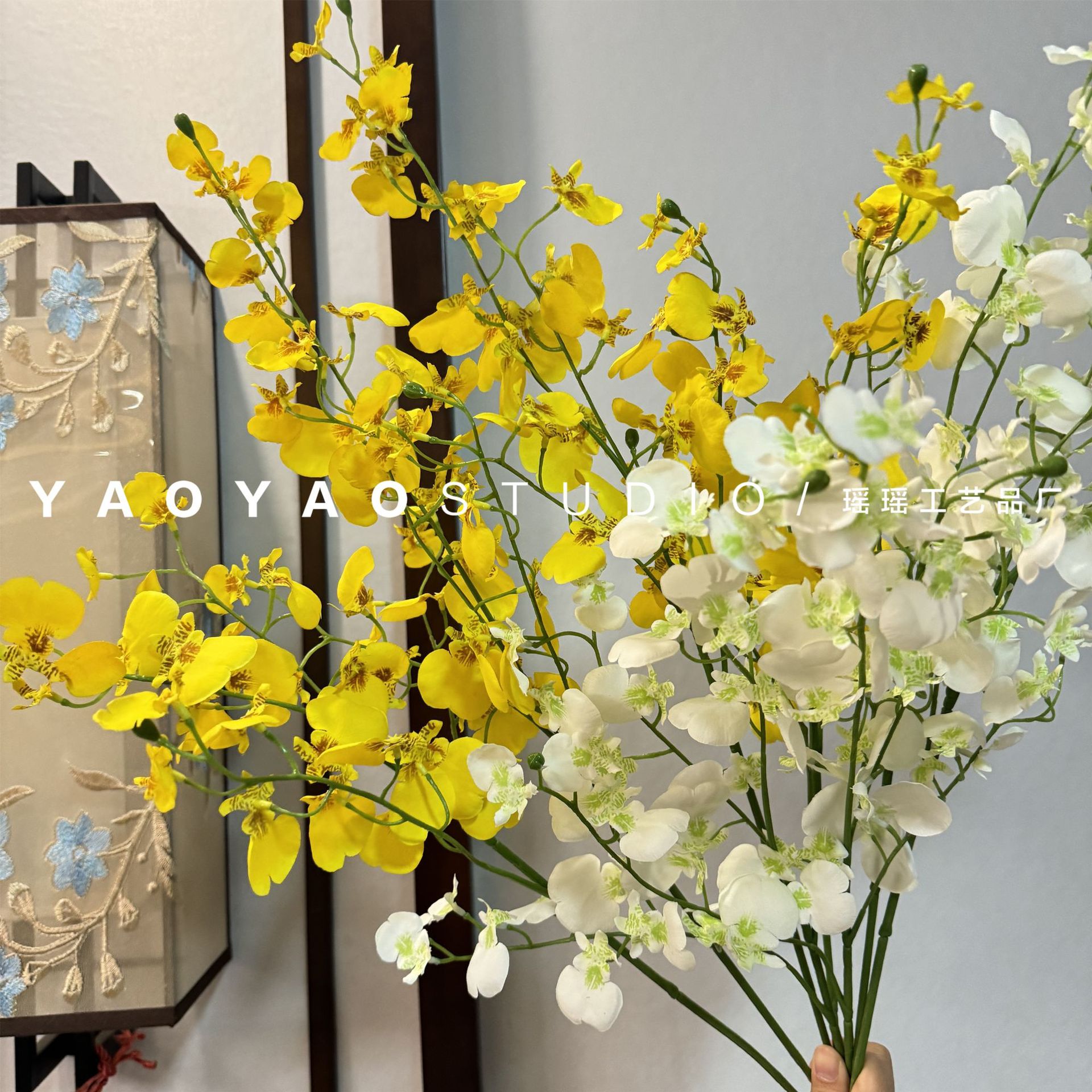 Simulated Dancing Orchid Desktop Decoration Flower Autumn Color Dancing Orchid Home Decoration Display Flower Photography Props