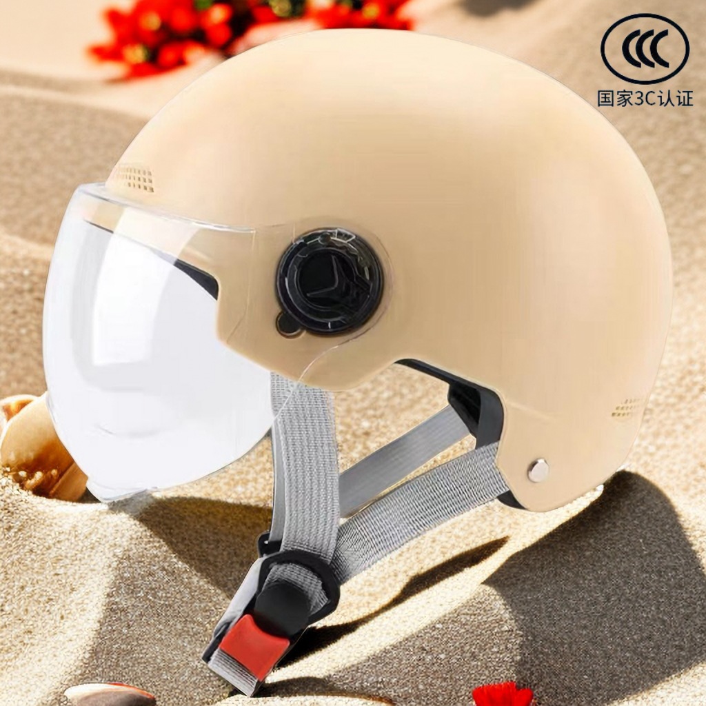 New helmet, 3C certified, comfortable and sun-protective for men and women, suitable for summer cycling, and safe for electric motorcycles, a four-season half helmet