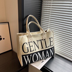 Thailand Gentle Woman Tote Mummy Canvas Bag 2023 New Student Letter Print Shoulder Bag