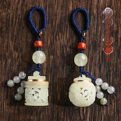 直播貨源夜光石鏤空香盒螺旋口蓮花掛件掛飾發光香囊汽車鑰匙扣女