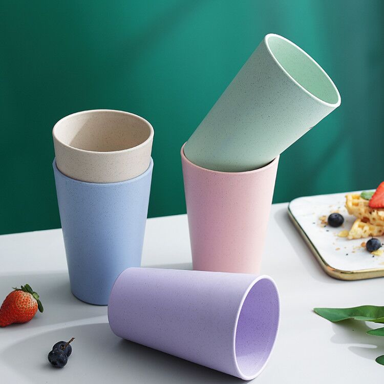 15 Large Wheat Straw Simple Water Cup Tea Cup Creative Student Milk Cup Large Capacity Cup Coffee Cup