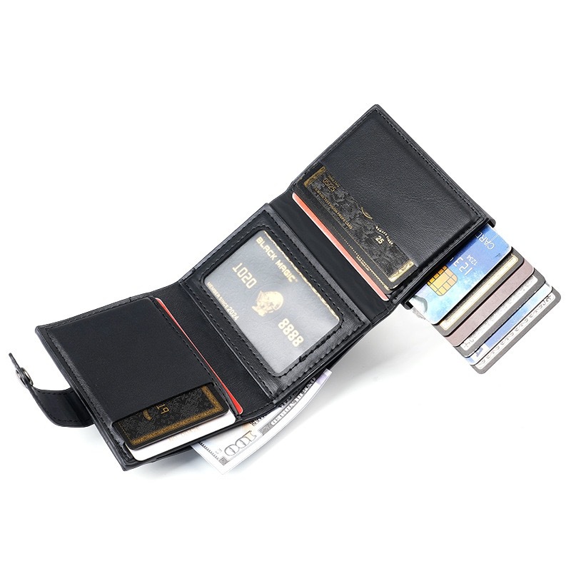 Rfid Anti-Theft Card Holder, Large Capacity Anti-Magnetic Card Box, Automatic Card Ejection Card Box, Amazon's Best-Selling 70% off Card Holder