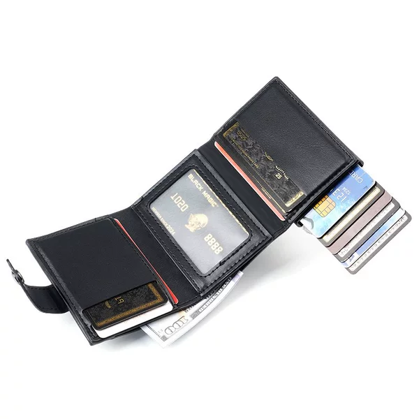 Rfid Anti-Theft Card Holder, Large Capacity Anti-Magnetic Card Box, Automatic Card Ejection Card Box, Amazon's Best-Selling 70% off Card Holder