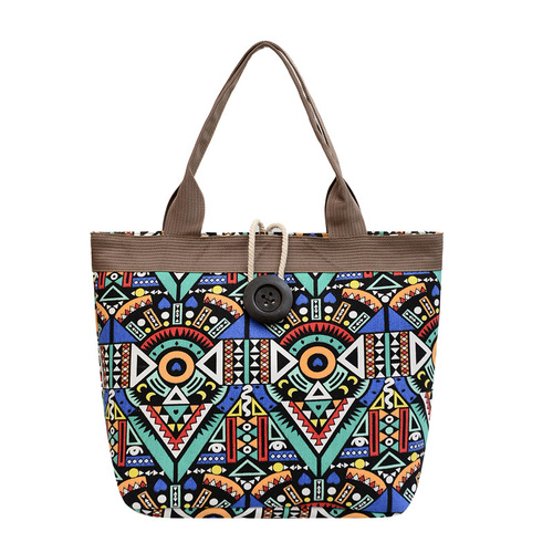 New canvas bag ethnic style large bag simple large capacity tote bag female bag student tutoring bag handbag