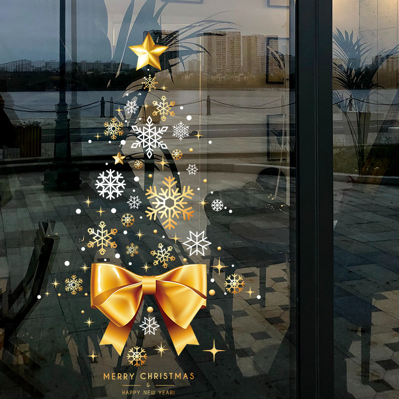 メーカーの商品の供給源のクリスマスの新型の金色のクリスマスのボールのクリスマスツリーの静電気のガラスのショーウインドーの客間の寝室の壁は絵を貼ります。|undefined