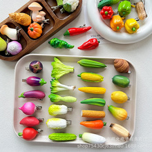 创意趣味仿真蔬菜发夹可爱玉米萝卜茄子边夹个性辣椒秋葵青菜发卡