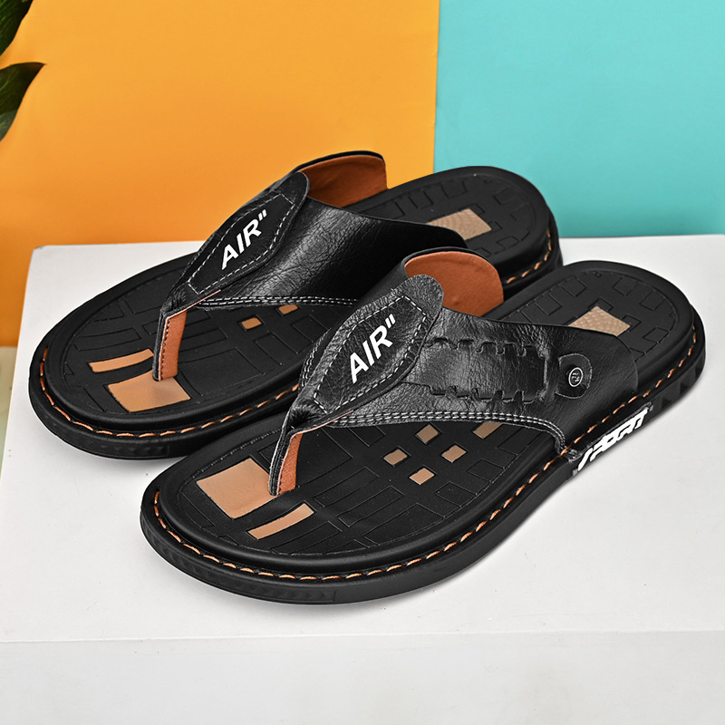 Cross-border Men's Sandals Slippers Leather plus size Breathable Shoes AIR Air Force Foreign Trade Casual Men's Shoes Fashion Men's Slippers