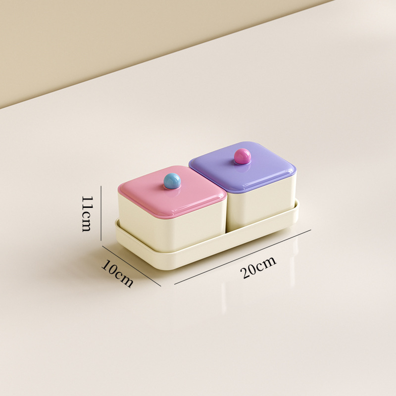 Caja de almacenamiento de dulces y bocadillos Sala de estar casa dividida con tapa de bandeja de frutas bandeja de caja de frutas secas para la Mesa de café romántica de París