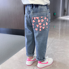 子供服 春秋物 新作 ロングパンツ 女の子 ベビー スリムフィット 韓国風パンツ 子供用カジュアルジーンズ
