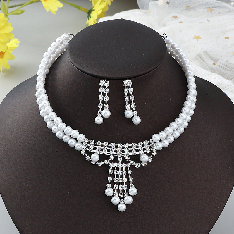 Fashion Bridal Jewelry Necklace Earrings Two-piece display picture 2