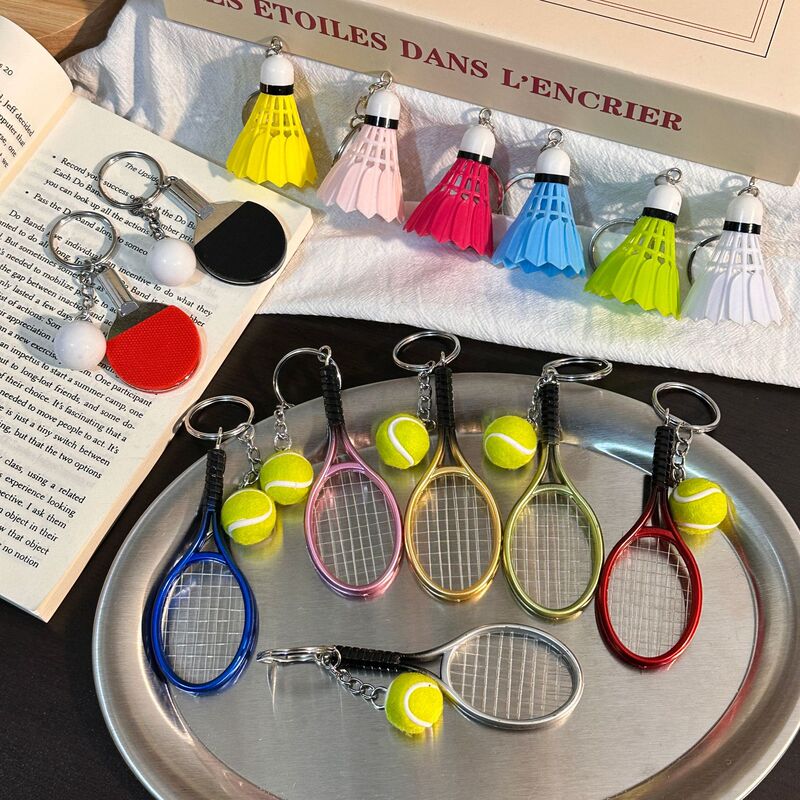 High-value Tennis Racket Keychain Sports Miu Bag Pendant Accessories Niche Backpack Accessories Accessories Hanging Accessories