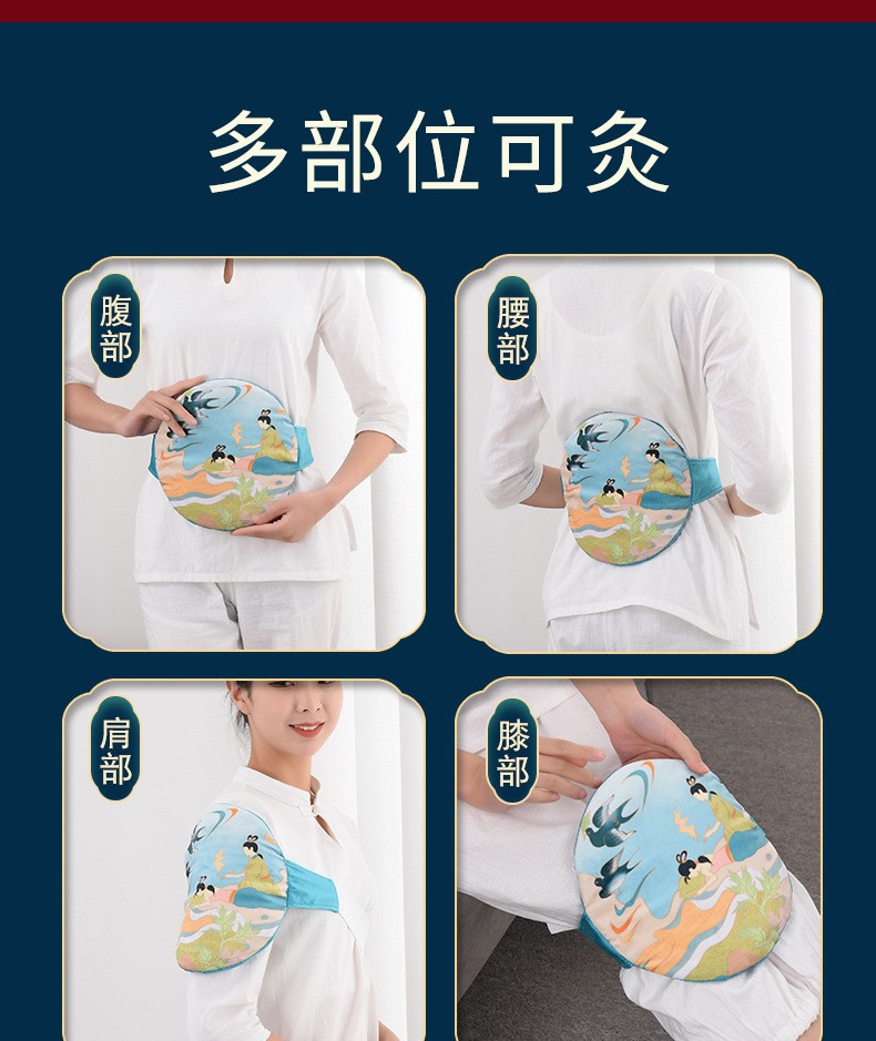Electric Moxa Heat Pack Ai Jiu Bao Warming Compress Belt for Waist and Abdomen 9-Level Timer 220V preparation