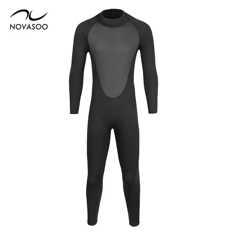 3MM黑色仿N布潜水服冲浪服细压纹冬泳浮潜水母衣泳衣潜水自由潜