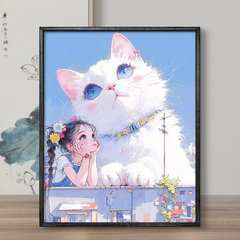 Pintura al óleo digital DIY paisaje floral pintada a mano pintada al óleo pintada decoración de la sala de estar pintada colgante de alta calidad pintura descomprimida image 19