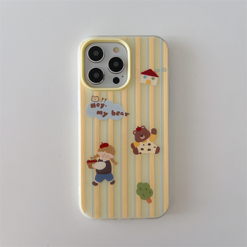 Cartoon ins raya oso chica para 15ProMax funda para teléfono móvil iPhone14 Apple 13/12 cadena 15