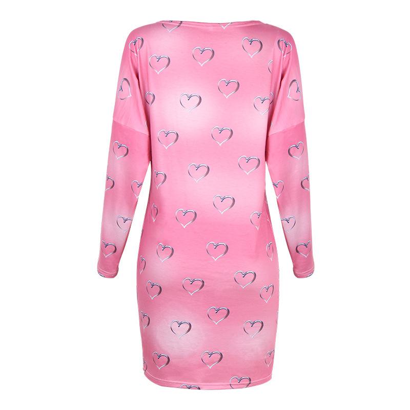 printing long-sleeved casual dress NSKX36797