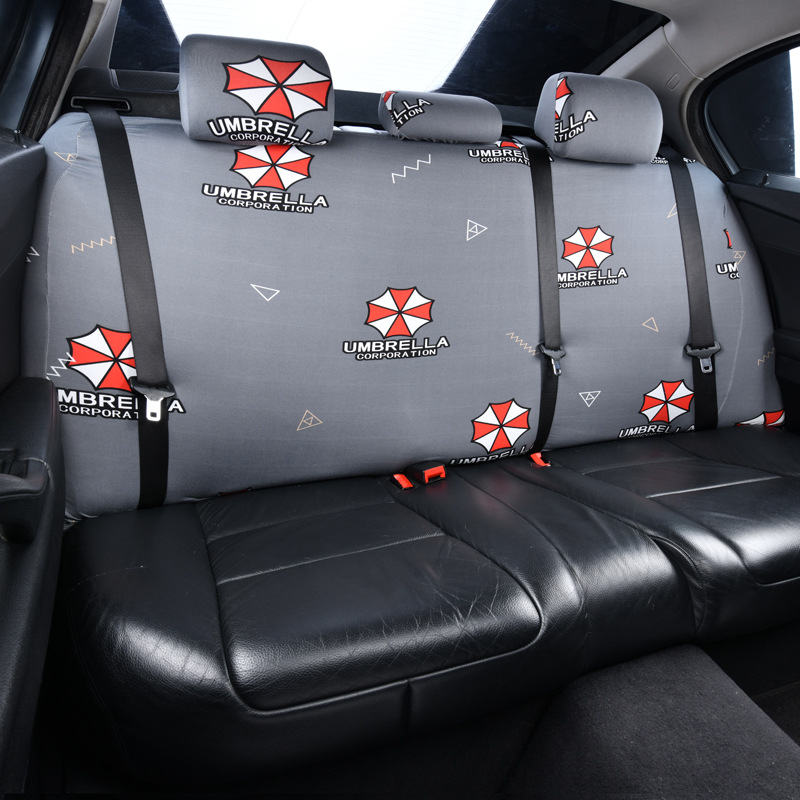 Car Rear Backrest Protective Cover Elastic Four-Season Universal Fabric Dust Cover Backrest Headrest Split Cover