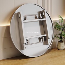 不锈钢折叠桌圆形家用桌烧烤摆摊桌轻便吃饭桌流水席桌饭店桌金属