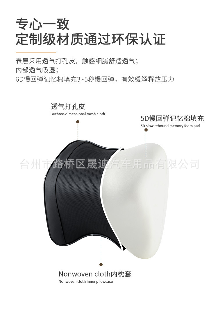 Car Pillow Memory Foam Punched Lumbar Support Large Single Factory Direct Sales Four-Season Universal Lumbar Pillow Lumbar Support