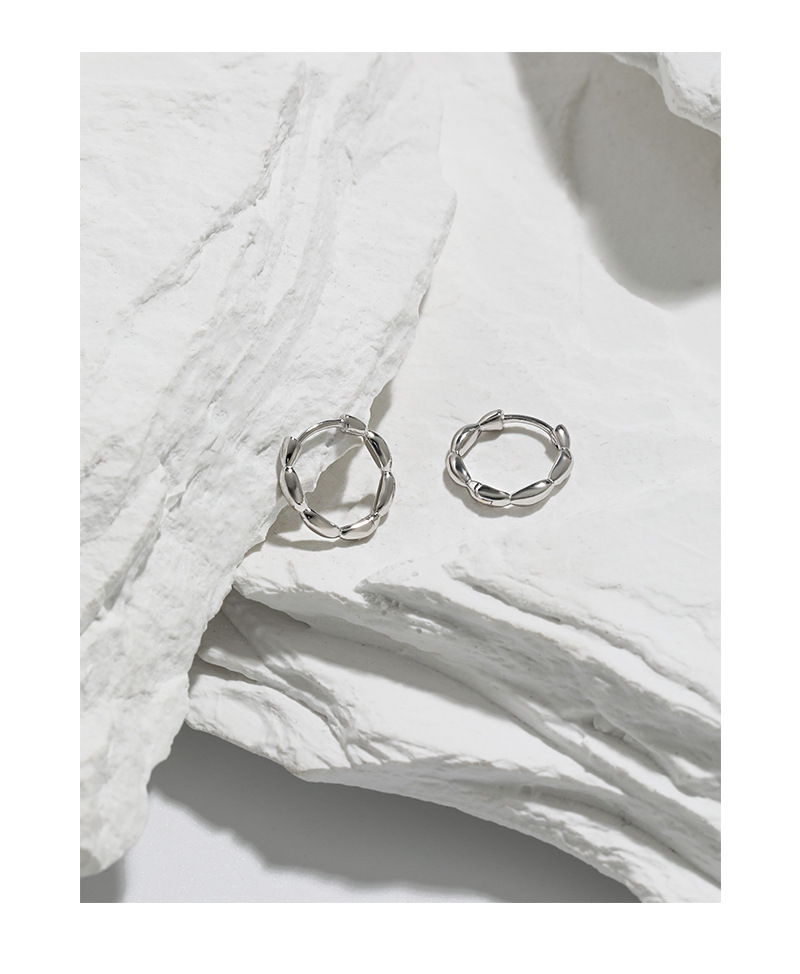 925 Sterling Silver Material Solid Color Pattern Women'S Gender 925 Sterling Silver Solid Color Hoop Earrings