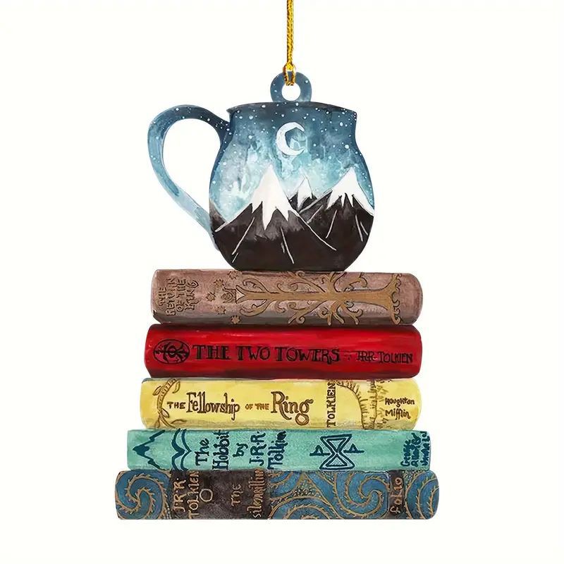 Nuevos productos transfronterizos colgantes planos acrílicos Navidad árbol de Navidad decoración taza colgantes estantes