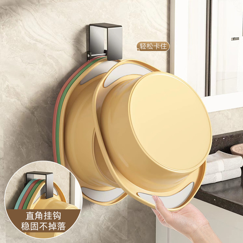 Stainless steel washbasin rack wall-mounted punch-free bathroom…