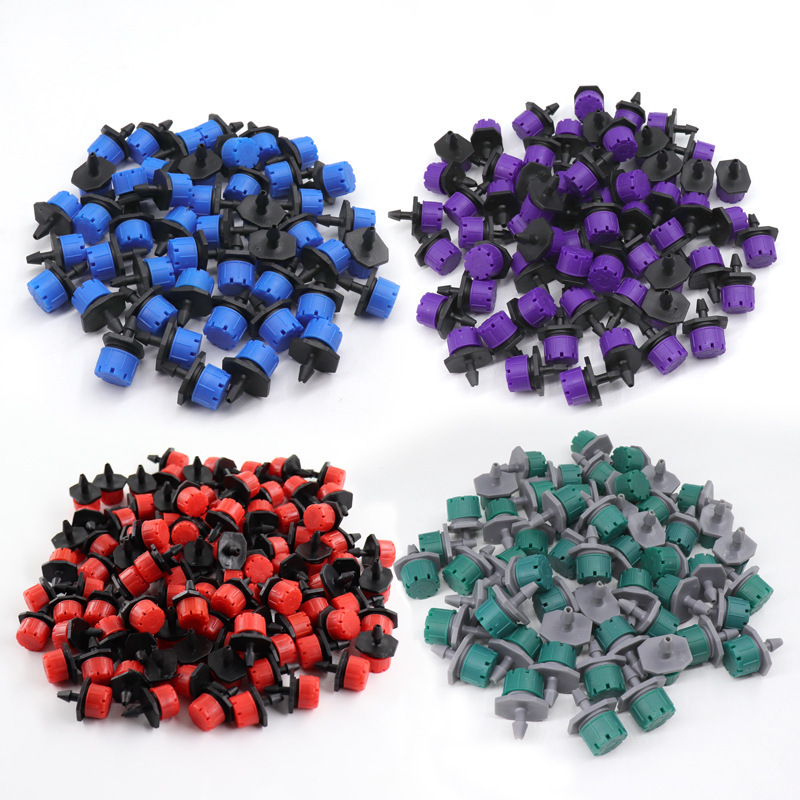 【多色】八孔红色小红帽滴头可调节流量园艺滴灌喷水设备果树滴头