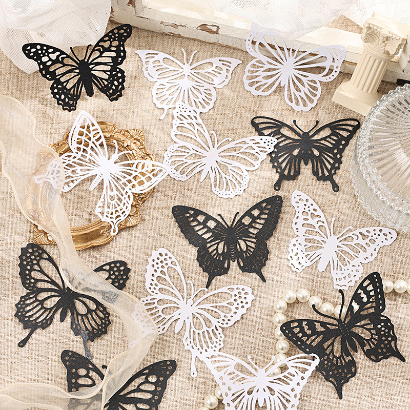 Silhueta flotante hueco perlada material de papel diy cuentas de mano material de decoración base transfronterizo retro encaje hueco papel
