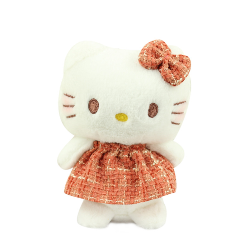 Lindo gatito colgante muñeca de juguete de peluche Chanel estilo gatito colgante llavero muñeca