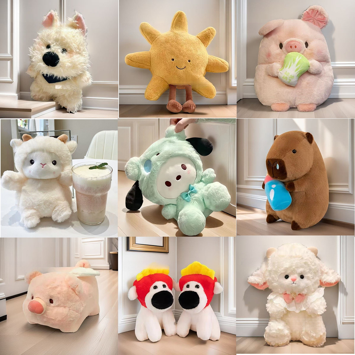 跨境毛绒玩具可爱流量新款八寸娃娃机公仔婚庆抛洒小玩偶批货