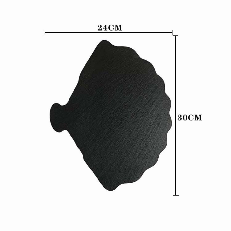 Placa de estilo europeo negro roca Placa de sushi plato de postre restaurante occidental plato de barbacoa plato japonés creativo plato de carne