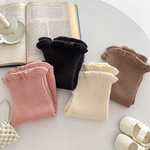 Korean children's clothing  autumn girls' candy-colored knitted bell-bottom pants for baby girls fashionable casual trousers and leggings