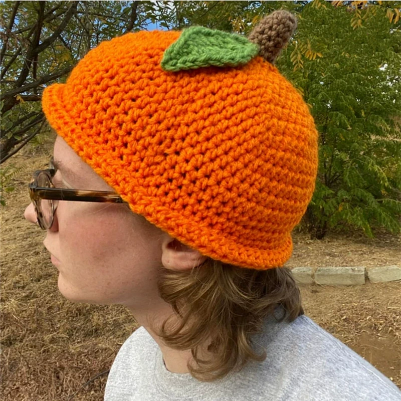 Трансграничная новая детская шляпа с тыквой на Хэллоуин, осенне-зимняя ветрозащитная теплая шапка, вязаная шапка для взрослых оптом