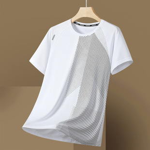 Summer Ice Silk Breathable Quick-Drying t Running Ice Silk Round Neck Short Sleeves 8603