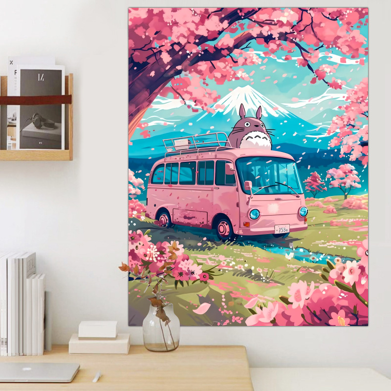 하야오 미야자키 토토로 수직 판 배경 천에 매달려 천 애니메이션 교수형 그림 인터넷 인기있는 침대 옆 태피스트리 룸 기숙사 벽 천