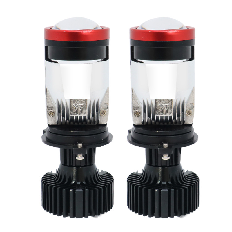 (2개) 자동차 LED 헤드라이트 H4 렌즈 Y7D Y8 Y6D LED 차 빛 12-24V 오토바이 헤드라이트 듀얼 라이트 렌즈
