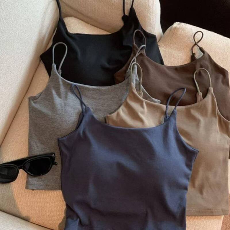 Beautiful Back, Pure Lust Style, Backless Camisole for Women, Summer Outer Wear, Bra with Breast Pads, Unique and Exquisite Short Top