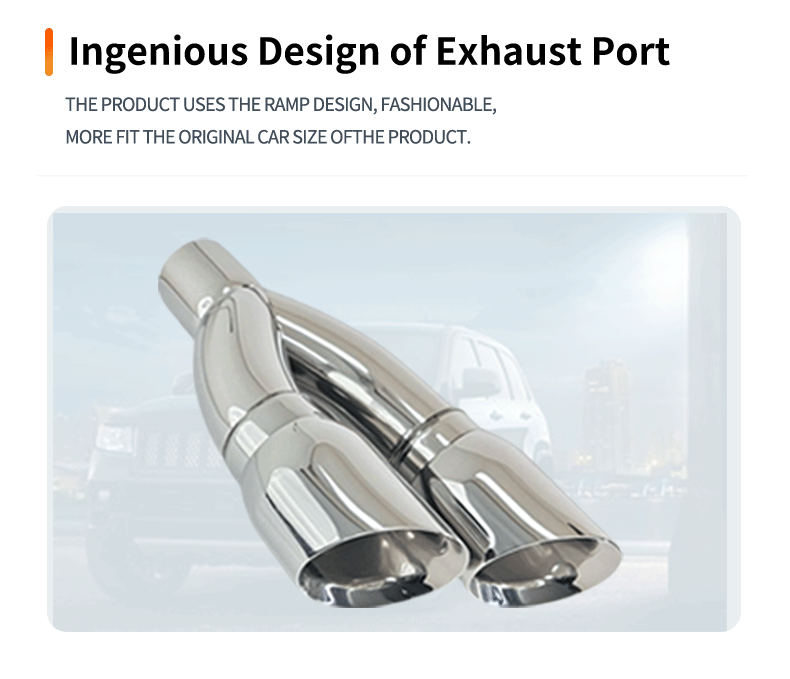 One-To-Two Welded Type Double-Layer Angled Dual Outlet Stainless Steel Tailpipe U-Shaped One-To-Two Car Modification Dual Outlet Tailpipe