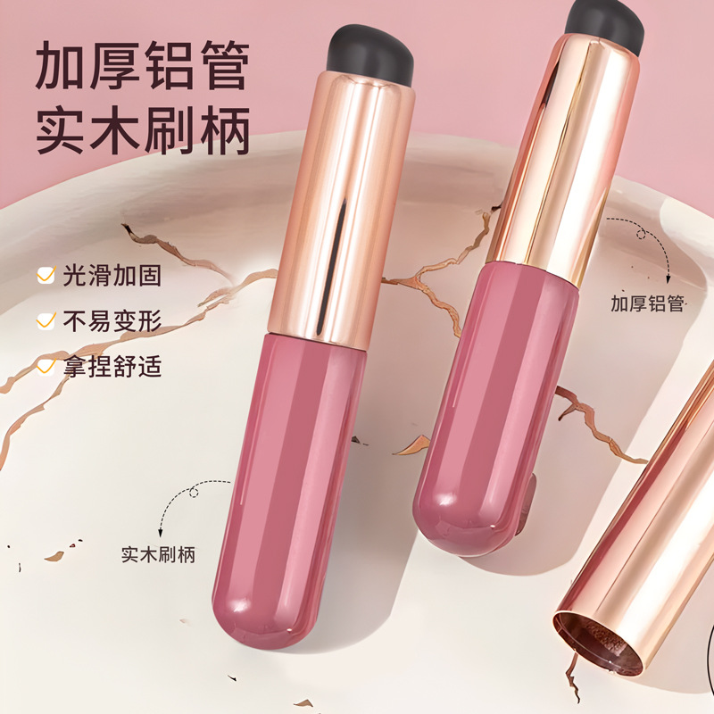 Q cepillo de labios de silicona del vientre del dedo suave con tapa lápiz labial portátil lápiz labial pincel de maquillaje floreciente mini corrector a prueba de polvo cepillo multiusos