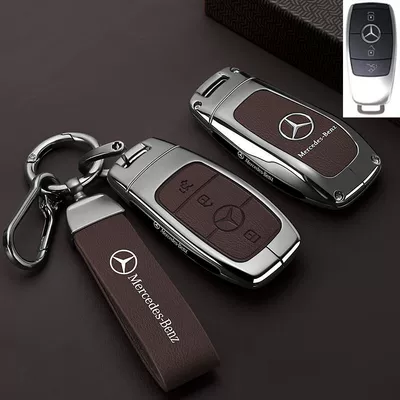 Gle350 High-End A200L Shell Glc – Car key bag - leather-texture-mercedes-benz-a-class-leather-texture-tea-brown-rope-buckle