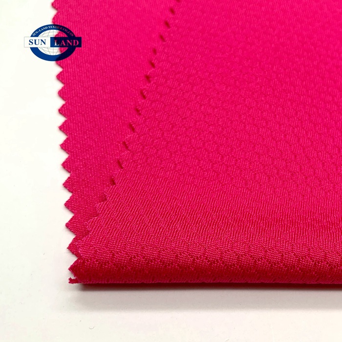 厂家批发 全涤纶六角网眼布针织面料吸汗排湿运动足球网布布料