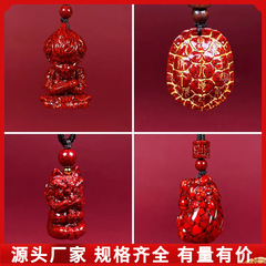 天然鉱物辰砂結晶砂亀甲貔貅大聖孫悟空ペンダント半透明ホットスタンピングクリスタルネックレス卸売