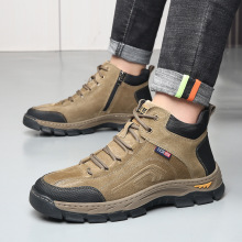 雪地靴男羊毛冬季加厚保暖真皮工装靴子男士皮毛一体户外东北棉鞋