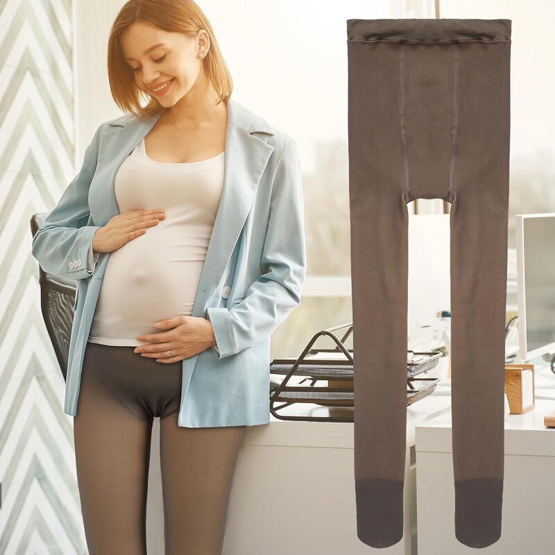 Black Translucent Maternity Tights, Maternity Wool-Lined Tight-Fitting Women's Elastic Opaque High-Waisted Leggings Black Translucent Maternity Tights, Maternity Wool-Lined Tight-Fitting Women's Elastic Opaque High-Waisted Leggings