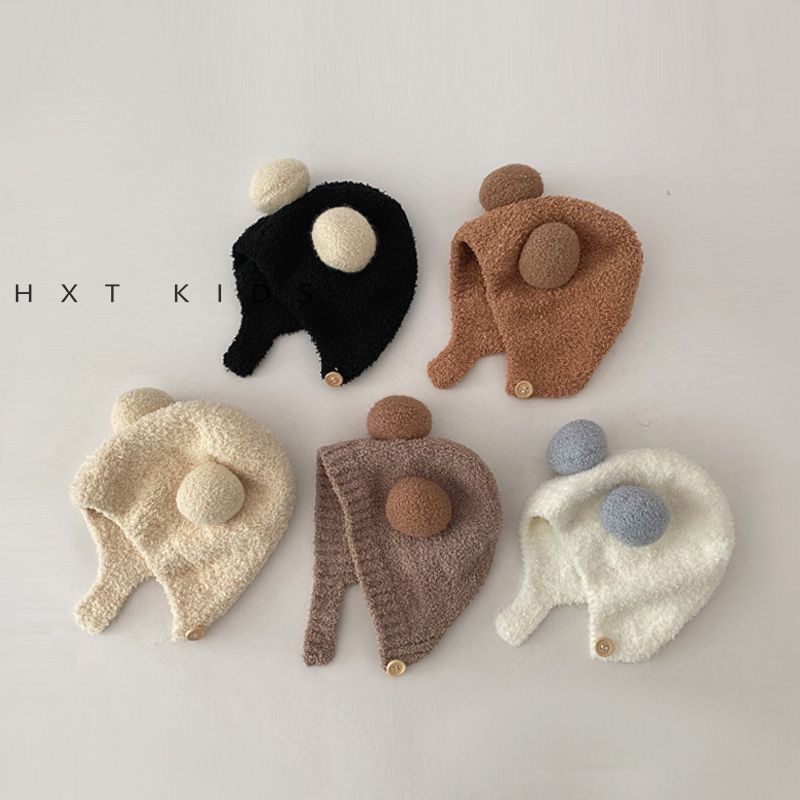 赤ちゃんの帽子秋冬保温厚い毛の帽子の乳幼児のニットの耳の帽子の韓国版のかわいい赤ちゃんの頭の帽子|undefined