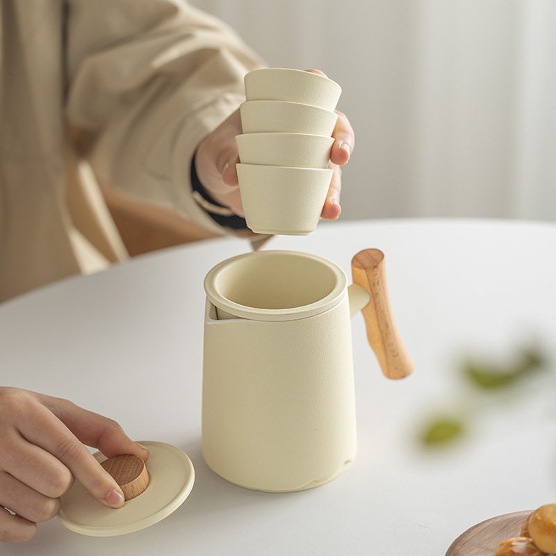 Juego de Té Portátil Express de Cerámica para Camping y Viajes al Aire Libre