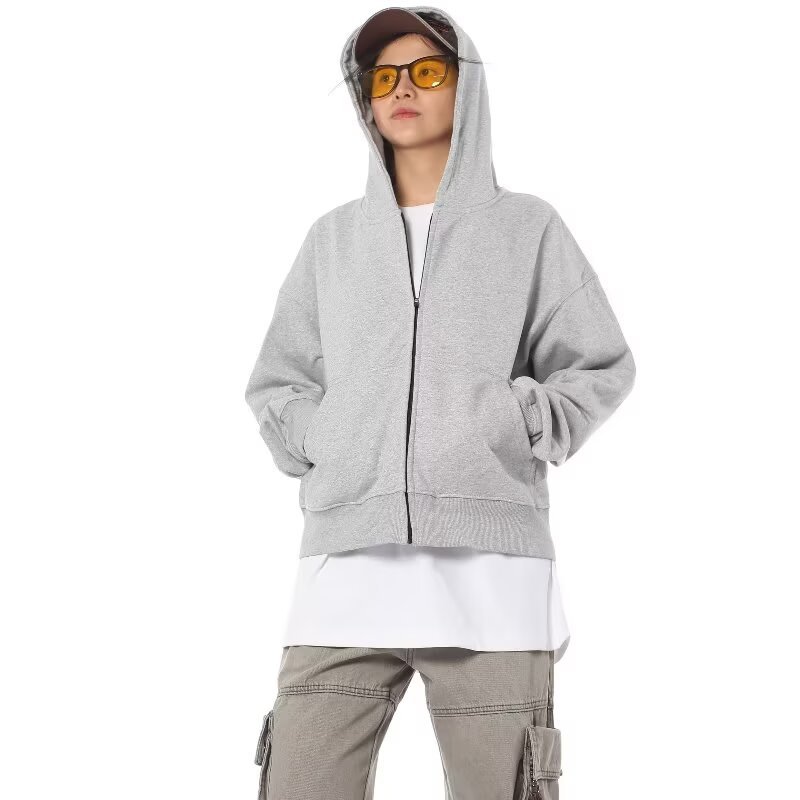 Hoodie für Damen und Herren, Retro-Freizeit-Kurzjacke, locker geschnitten_voghion.com